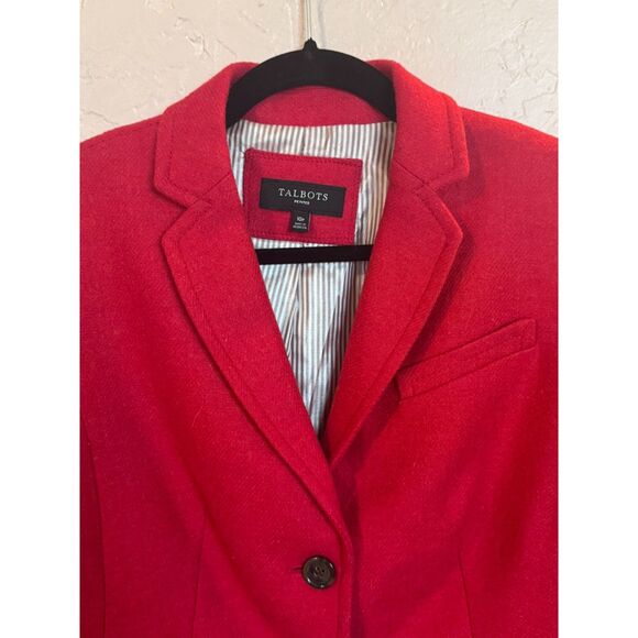 Talbots Red Wool Two Button Blazer Coat 10P Petite - Picture 3 of 8